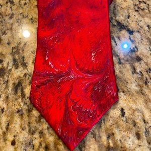 Couture by x’Andrini red splash 100%silk tie